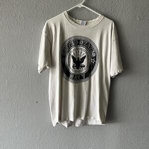 Vintage White United States Navy Tshirt Men’s Large Short Sleeve Graphic Tee